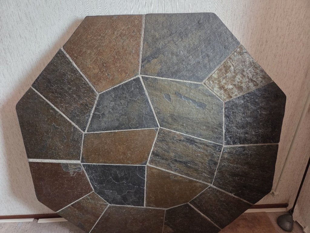 Salontafel;  bruin natuursteen;, Ophalen, Uniek, Overige materialen, Zo goed als nieuw