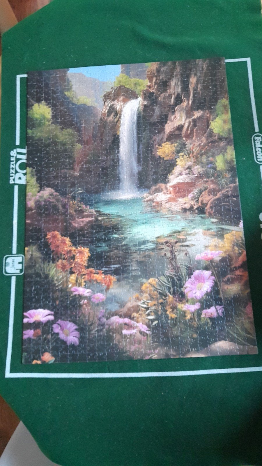 Legpuzzel 1000 stukjes waterval - Glossy Finish, Ophalen of Verzenden, 500 t/m 1500 stukjes, Gebruikt, Legpuzzel