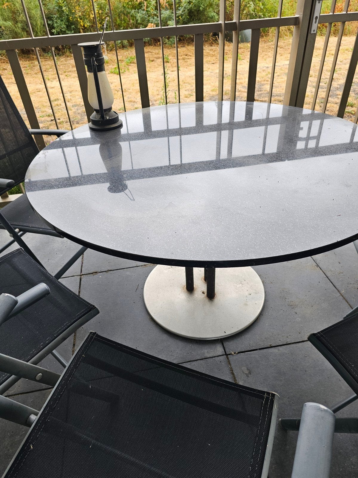 Ronde granieten tafel (Ø 120 cm) – Duurzaam, Tuin en Terras, Ophalen, Gebruikt, Rond, Overige materialen