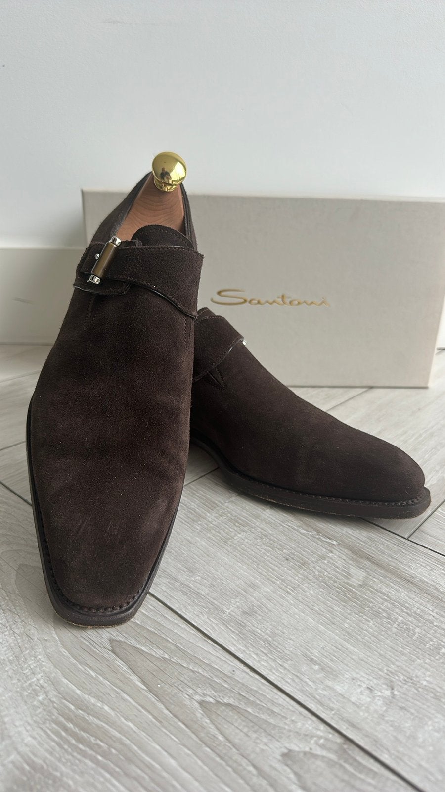 Foto 5 van SANTONI (Goodyear-constructie) Gesp Bruin Suede, maat 5 (UK)