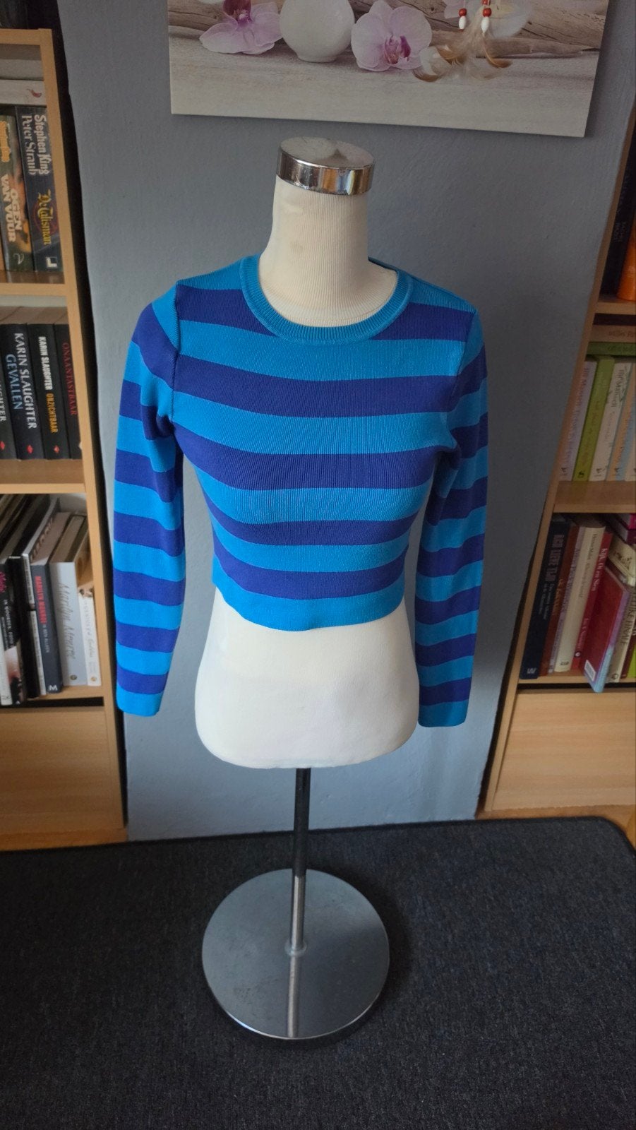 Zara gestreepte crop top - Blauw, Maat 38/40 (M), Blauw, Zara, Ophalen of Verzenden