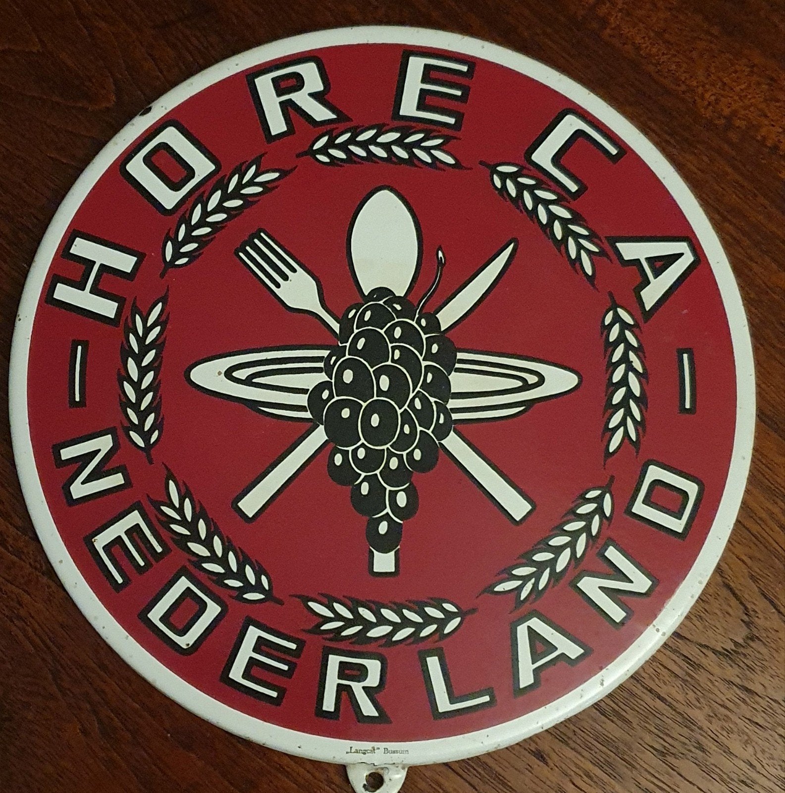 Wandbord 'Horeca Nederland',  Langcat Bussum, Antiek en Kunst, Ophalen of Verzenden