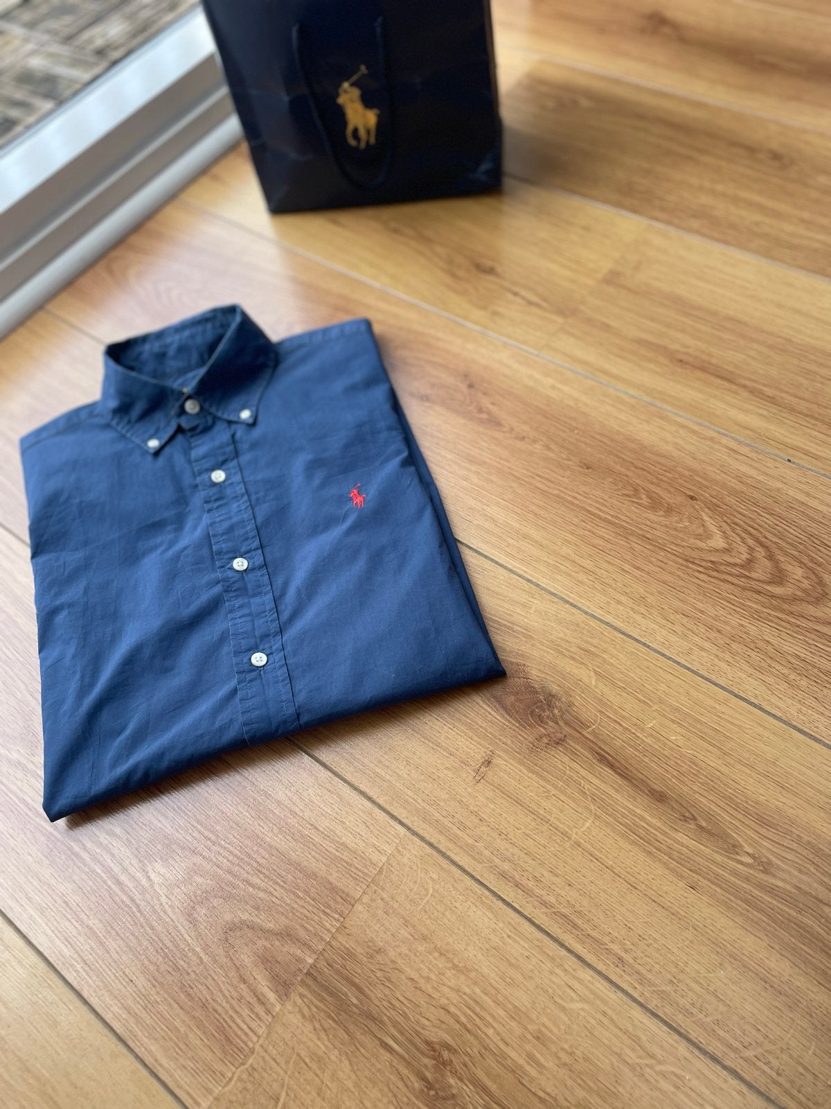 Polo Ralph Lauren overhemd met korte mouwen - XS, Verzenden, Zo goed als nieuw, Blauw, Halswijdte 38 (S) of kleiner