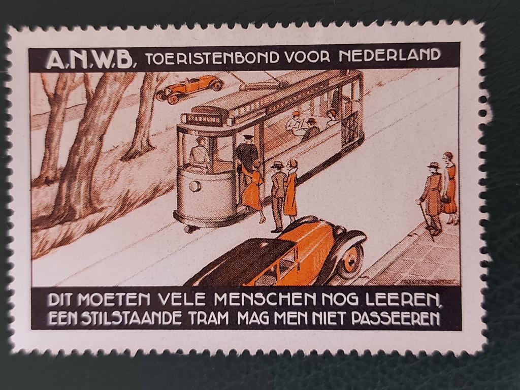 Sluitzegel ANWB Toeristenbond- Tram Auto, Verzenden, Overige typen