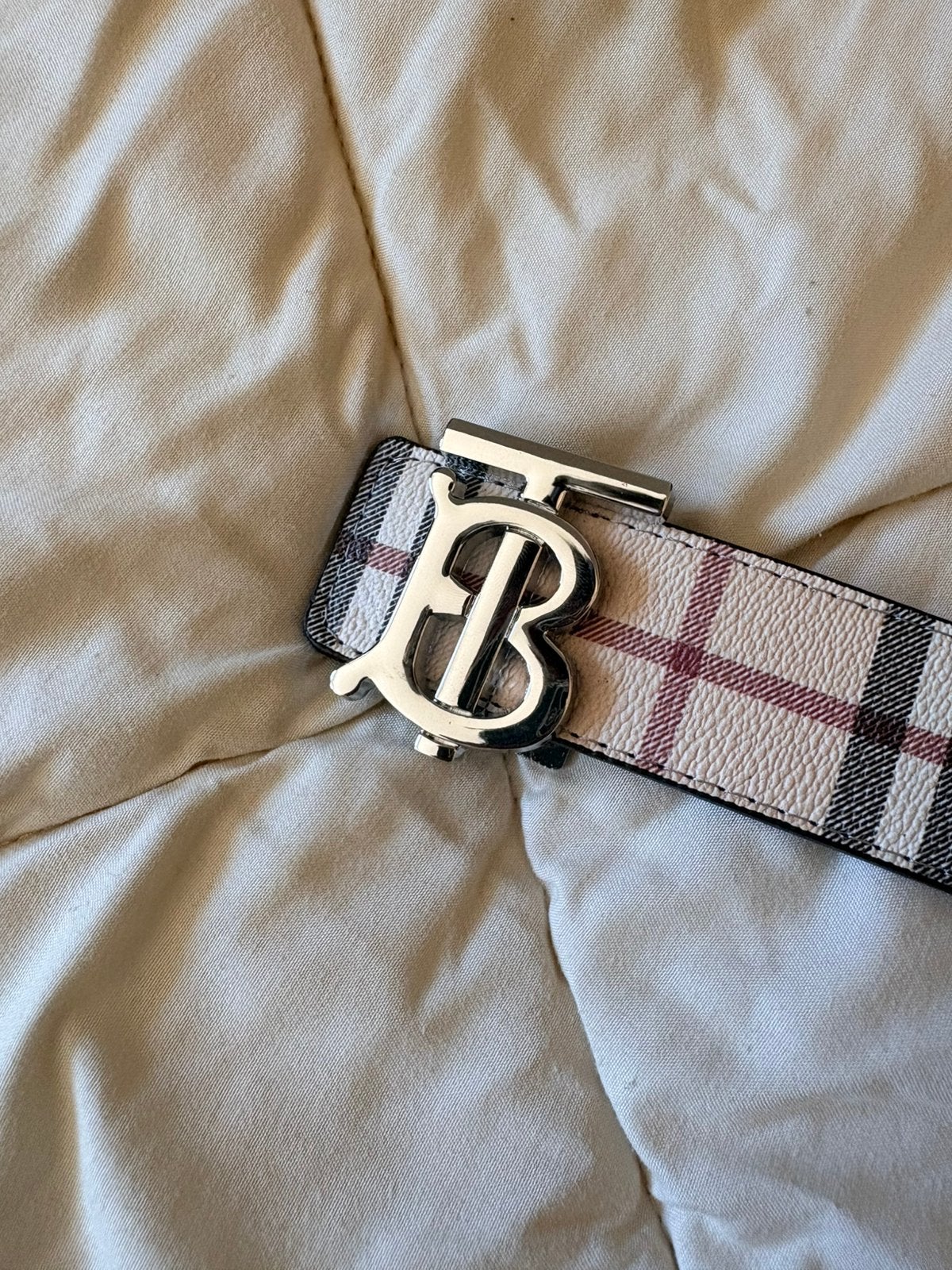 Burberry Riem 105 cm, Bruin, Echt leder, Zo goed als nieuw, Riem of Ceintuur