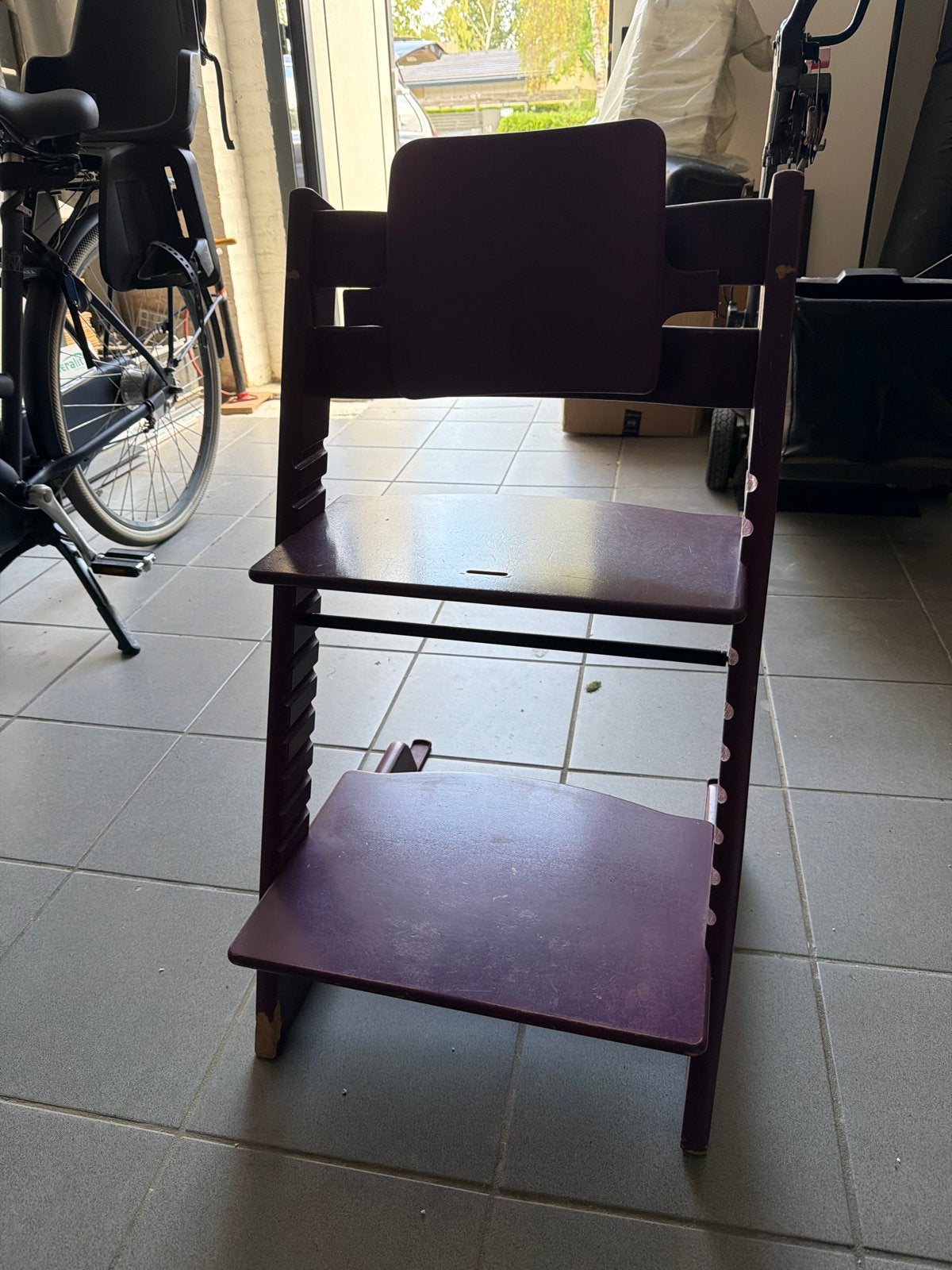Paarse Stokke Tripp Trapp meegroeistoel, Ophalen, Gebruikt, Meegroeistoel, Aanschuifbaar
