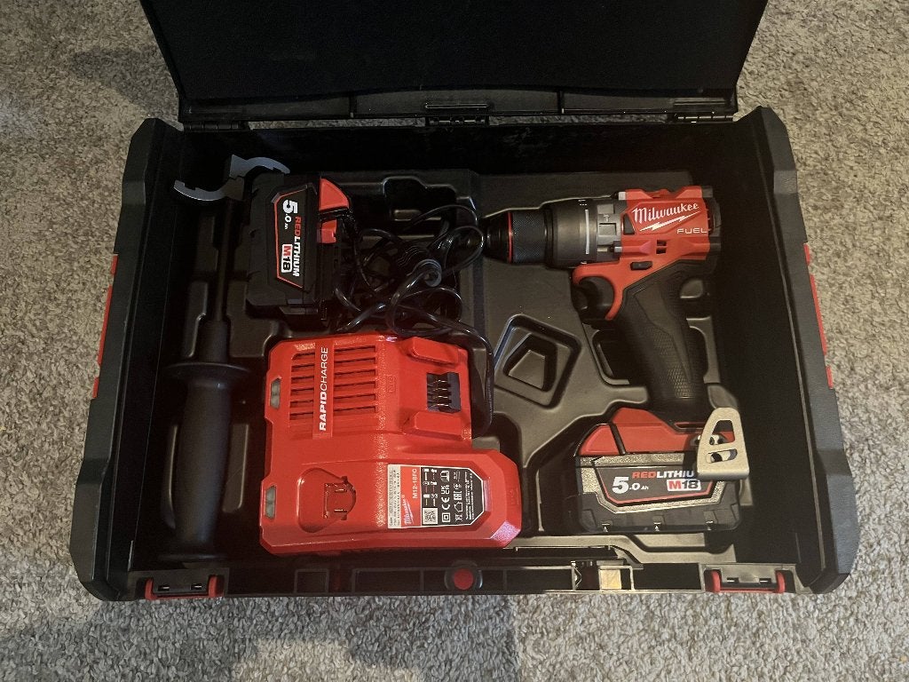 Milwaukee M18 FPD3-502X + Accu's + HD-Box, Ophalen, Zo goed als nieuw