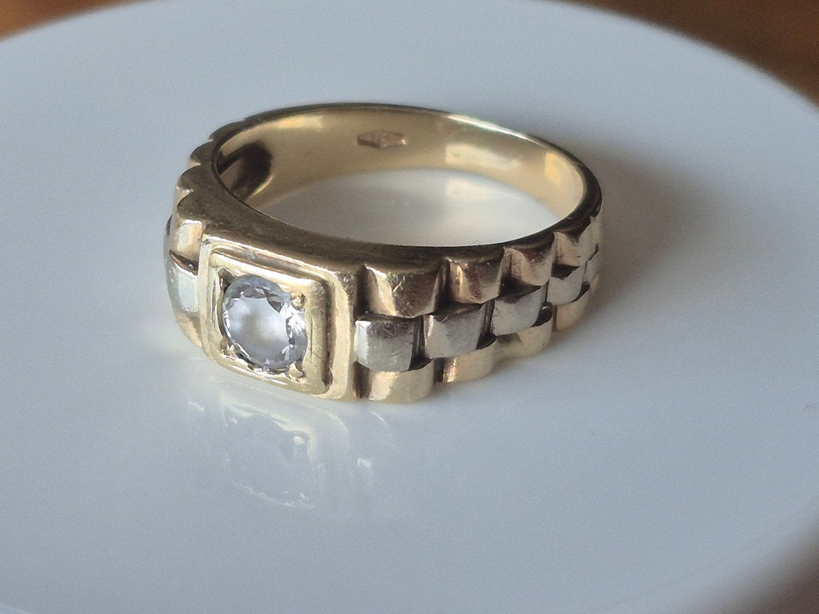 14 karaat gouden heren ring, Sieraden, Tassen en Uiterlijk, 18 tot 19, Heer, Ophalen of Verzenden, Zo goed als nieuw