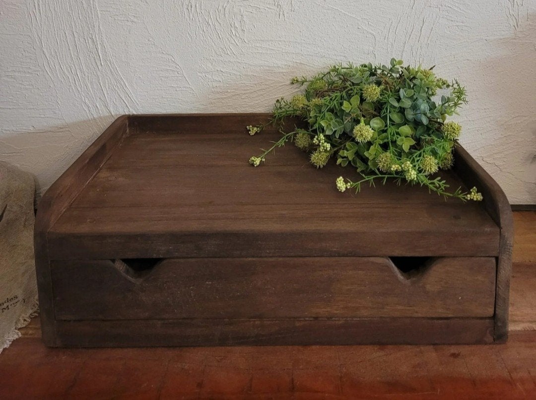 Teak houten coffee plateau met lade, Ophalen of Verzenden