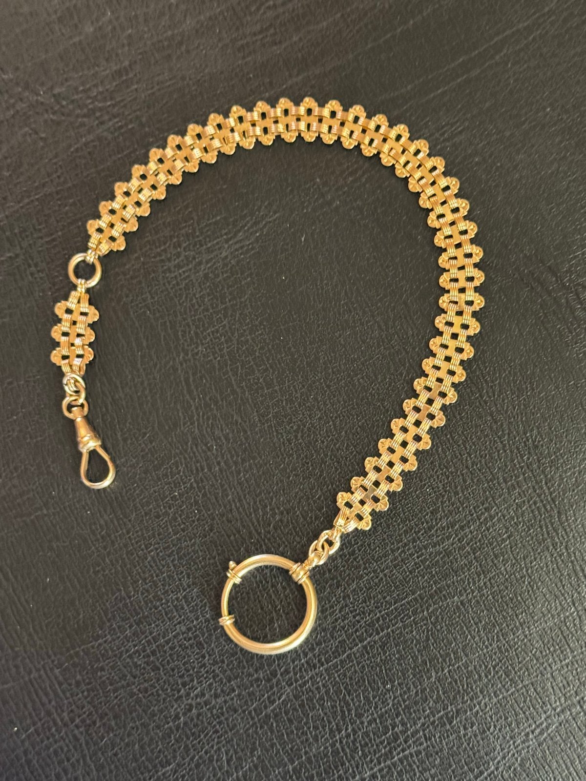 Zakhorloge ketting 14 karaat goud, gemerkt eikenblad, Ophalen of Verzenden, Gebruikt, Goud