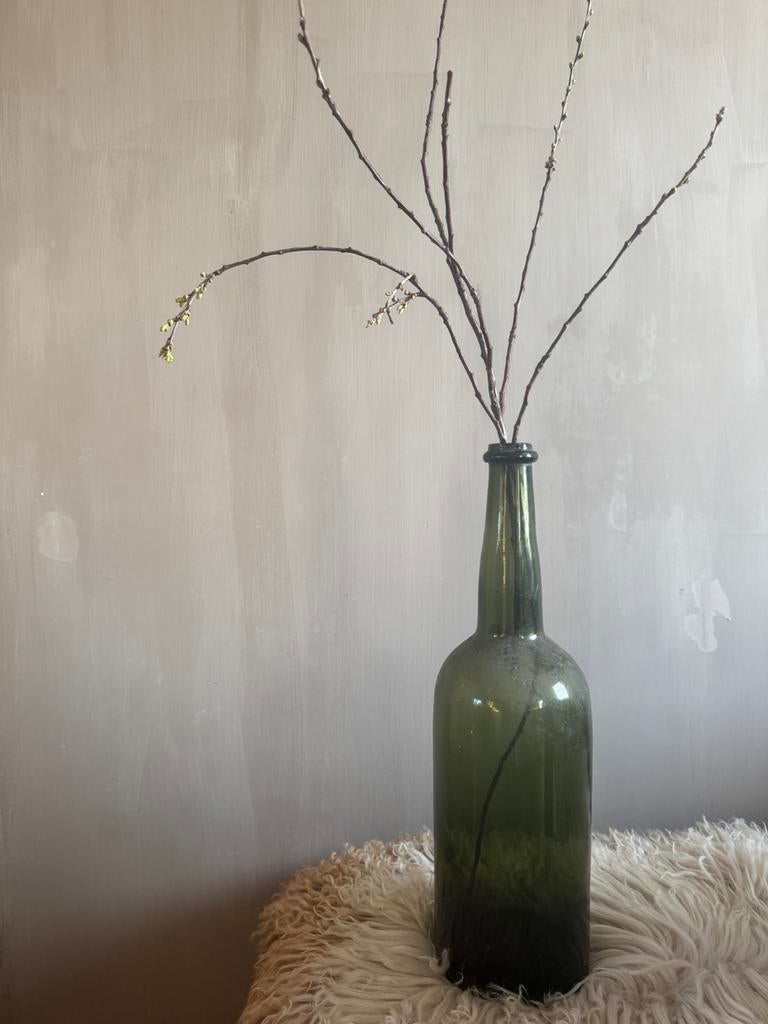 Oude groene glazen flessen Hooghoudt, Antiek en Kunst, Ophalen
