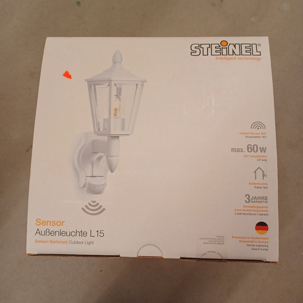Steinel buitenlamp klassiek, Tuin en Terras, Buitenverlichting, Bewegingssensor, Wandlamp, Ophalen of Verzenden, Netvoeding