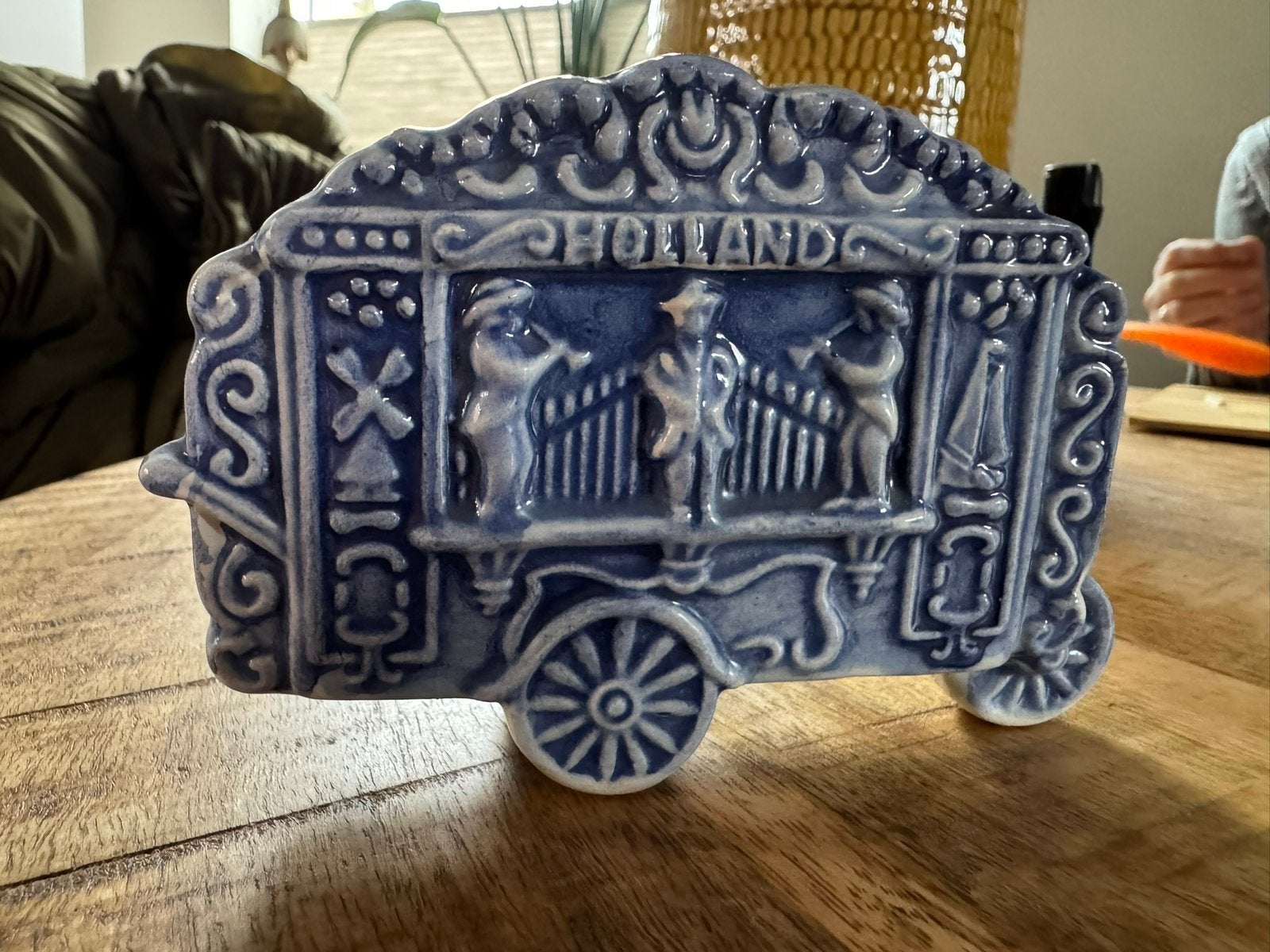 een prachtig vintage Delfts blauw miniatuur draaiorgel, Ophalen of Verzenden