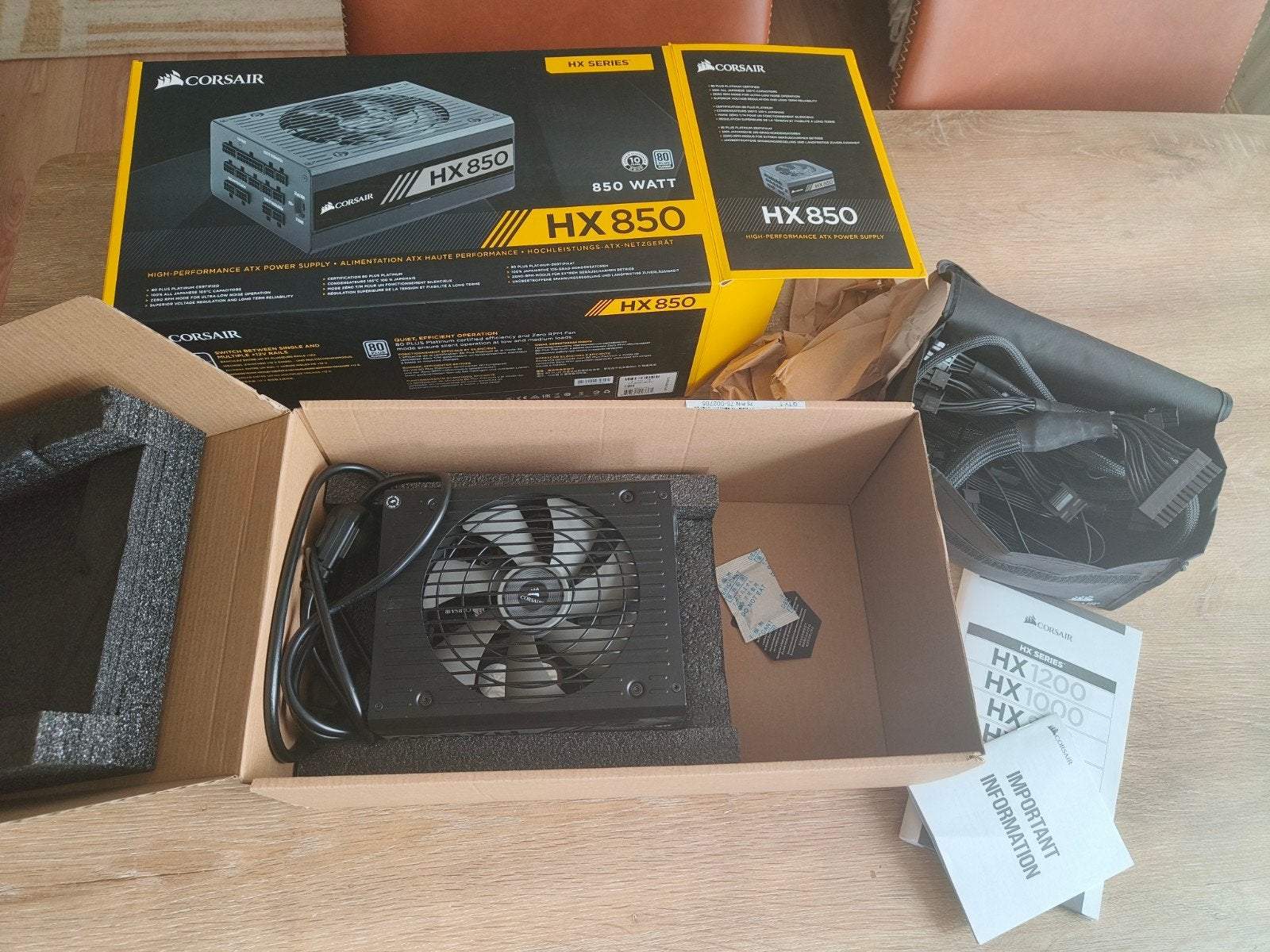 Corsair HX850 PSU - 850 Watt Voeding, Ophalen of Verzenden, Zo goed als nieuw