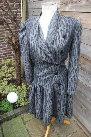 Jurk grijs/ zwart krizia mt 40 winter Vaste prijs, Maat 38/40 (M), Zwart, Krizia, Ophalen of Verzenden