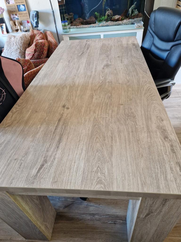 Eikenhouten eettafel, Huis en Inrichting, Ophalen, Rechthoekig, 150 tot 200 cm, 50 tot 100 cm