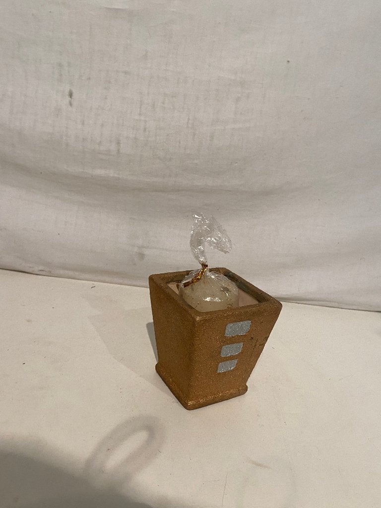 gouden potje met kerst kaars, Diversen, Niet bekend, Niet bekend, Nieuw, Ophalen of Verzenden