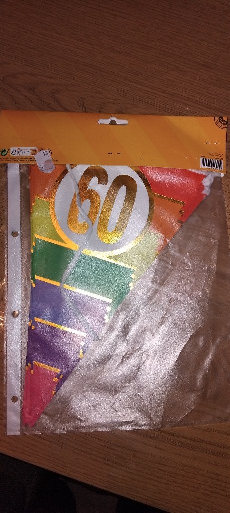 vlaggenlijn 60 jaar, Ophalen of Verzenden, Gebruikt, Versiering, Verjaardag