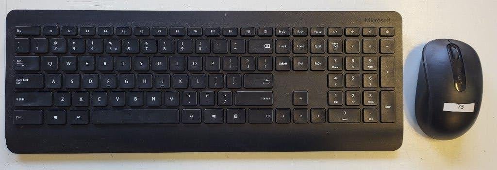 Toetsenbord + muis Microsoft draadloos Qwerty zwart, Computers en Software, Gebruikt, Ophalen of Verzenden, Draadloos, Qwerty
