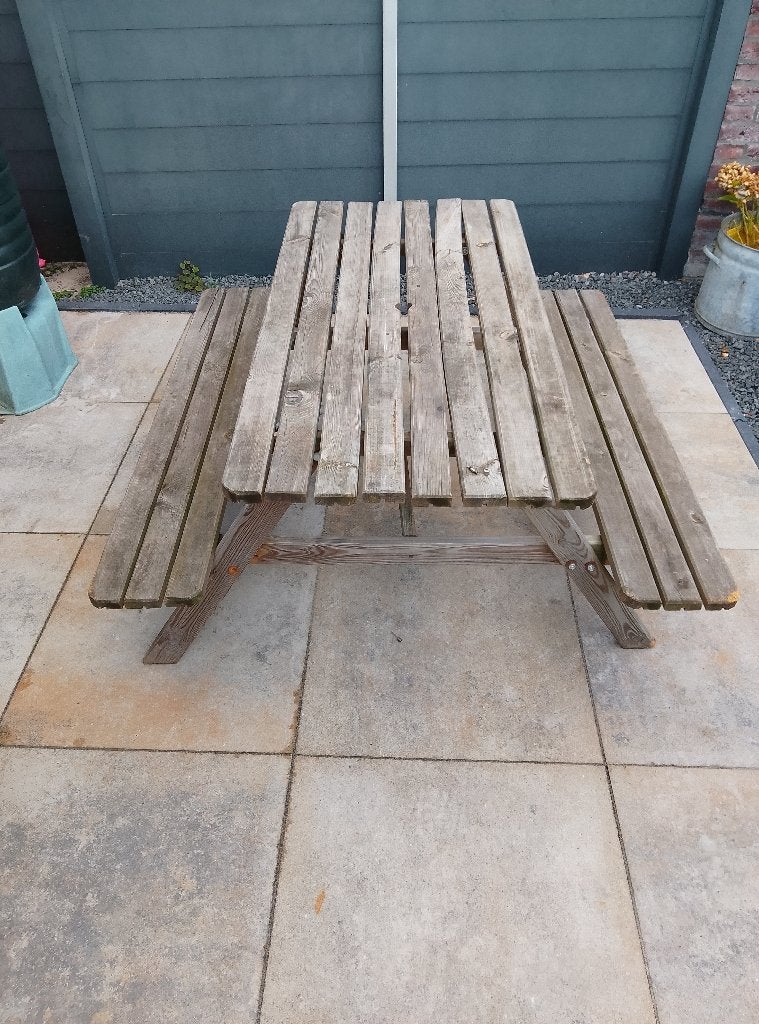 Picknicktafel kinderen, Gebruikt, Rechthoekig, Hout, Ophalen