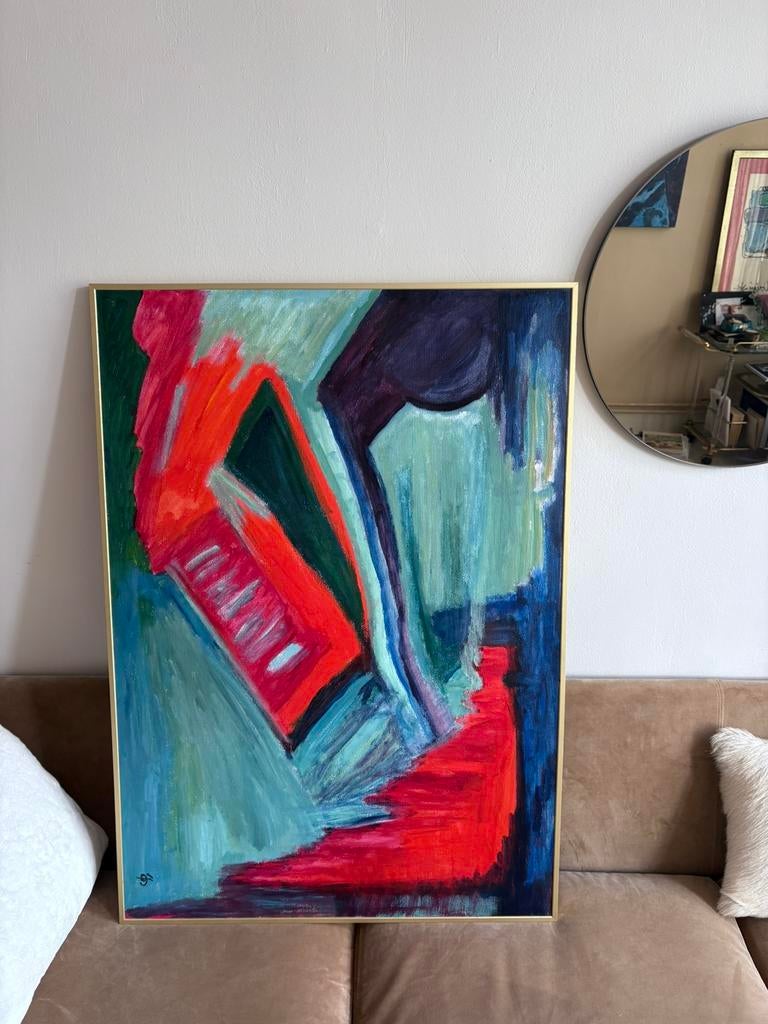 Groot gesigneerd schilderij Jos van Kuilenburg van Pelt, Antiek en Kunst, Kunst | Schilderijen | Abstract, Ophalen