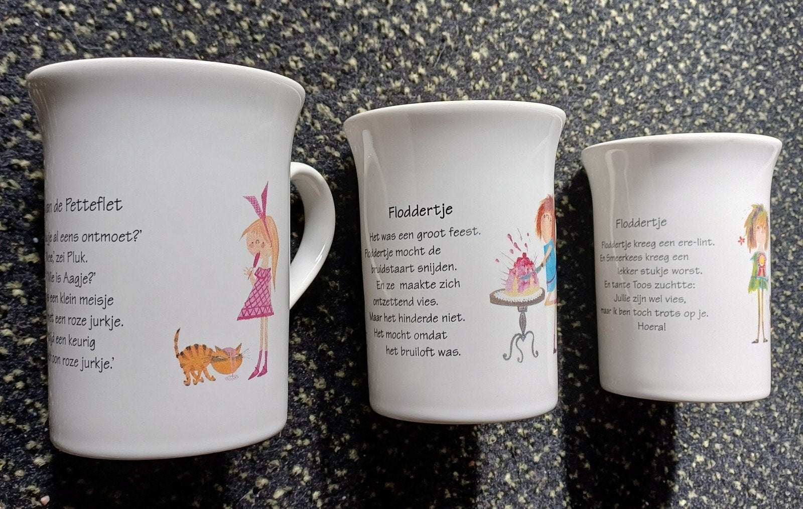 Set van 3 Annie M.G. Schmidt & Fiep Westendorp mokken, Gebruikt, Overige merken, Vintage, Aardewerk