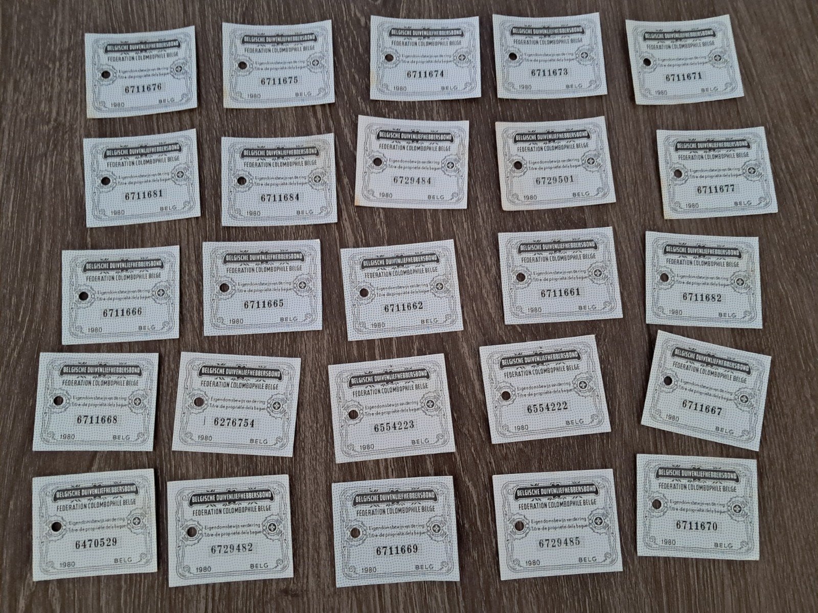 25 eigendomsbewijzen duiven ( deel 2)., Meerdere dieren, Overige soorten