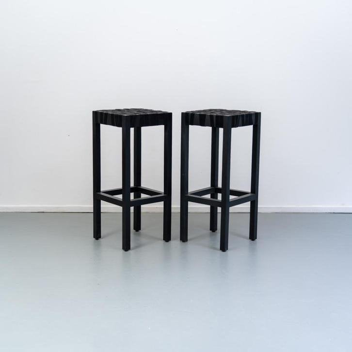6 Gispen Berlage kruk Richard Hutten Zwart 76 x 33 x 33 cm, Niet ingevuld, 5 krukken of meer, Nieuw, Ophalen of Verzenden