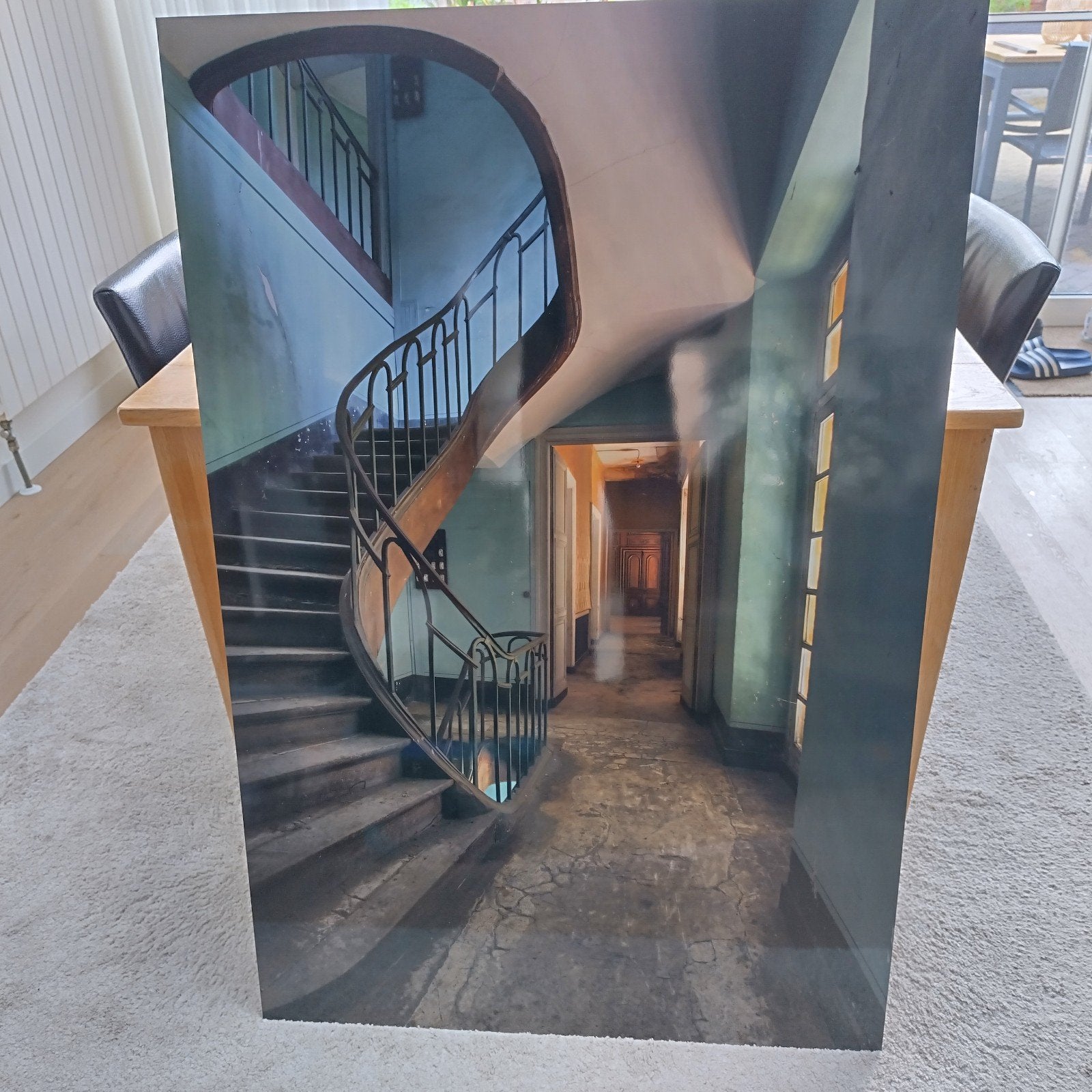 Wanddecoratie foto oud trappenhuis AluArt 80x120 cm, Ophalen, 75 tot 100 cm, 75 cm of meer, Print