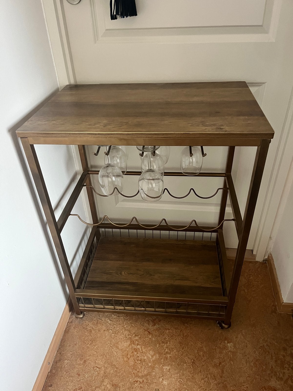 Stijlvolle Bar Cart - Hout en Metaal, Ophalen, Hout, Zo goed als nieuw, Modern