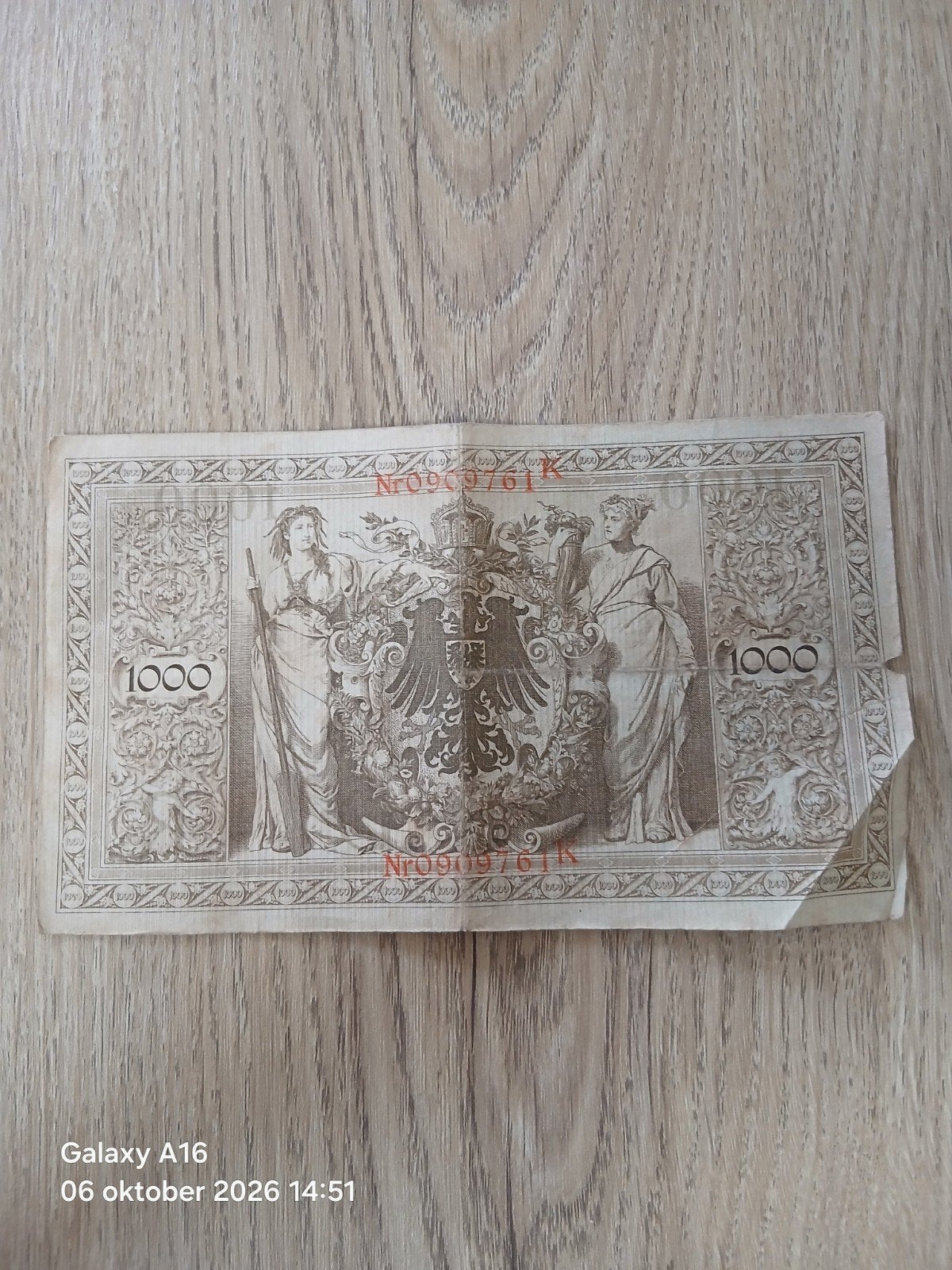 Zeldzaam 1000 Mark biljet uit 1910 - Duitsland, Ophalen of Verzenden, Duitsland, Los biljet
