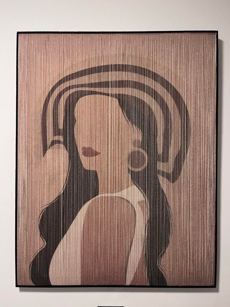 Uniek Draadkunst Portret Vrouw - Modern Wanddecoratie, Ophalen
