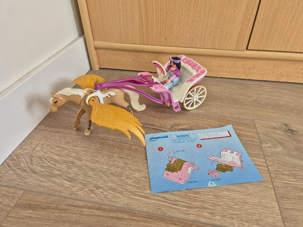 Playmobil 5143 Pegasuspaard met koets, Gebruikt, Complete set, Ophalen of Verzenden, City life