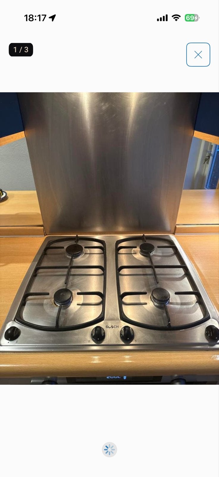 Bosch 4-pits gaskookplaat - RVS, Gebruikt, Inbouw, Gas, 4 kookzones
