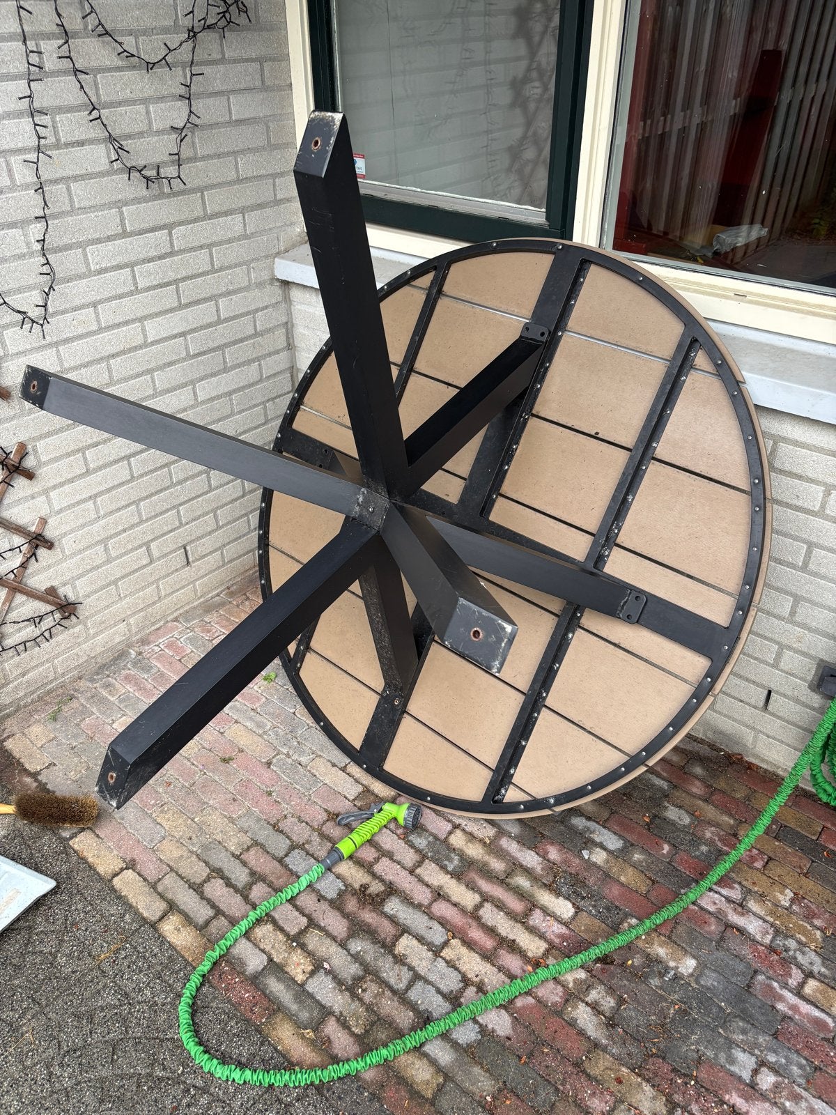 Ronde tuintafel Cyprus ø150cm | Wood | Polywood & Aluminium, Ophalen, Gebruikt, Rond, Kunststof