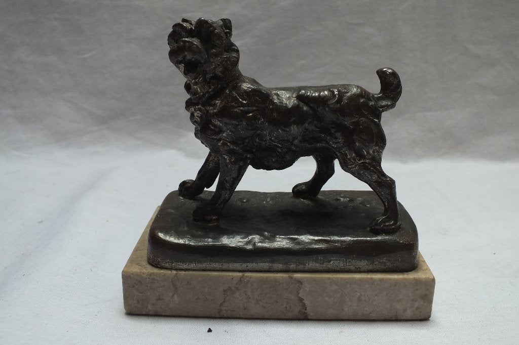Beeld - Hond - Zink., Minder dan 20 cm, Ophalen of Verzenden, Zoogdier, Beeld
