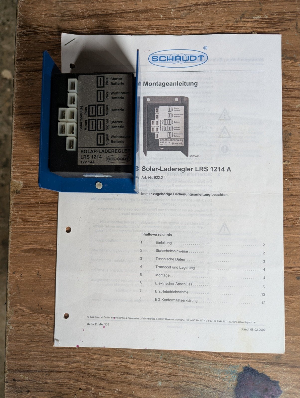 Schaudt Solar-Laadregelaar LRS 1214 voor lood/gel accu, Ophalen of Verzenden, Gebruikt