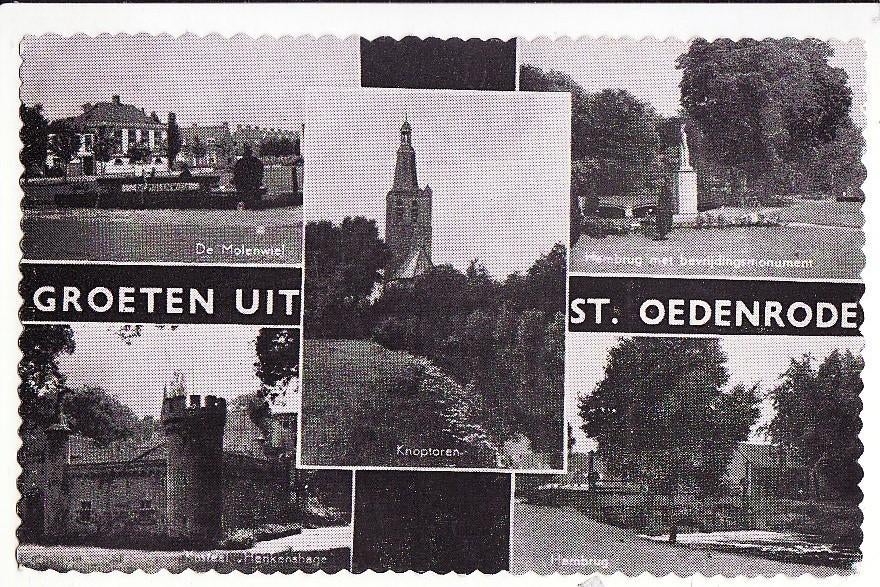 St. Oedenrode Groeten uit 5-Vensters 1958. voor € 1,50, Verzenden, 1940 tot 1960, Gelopen, Noord-Brabant