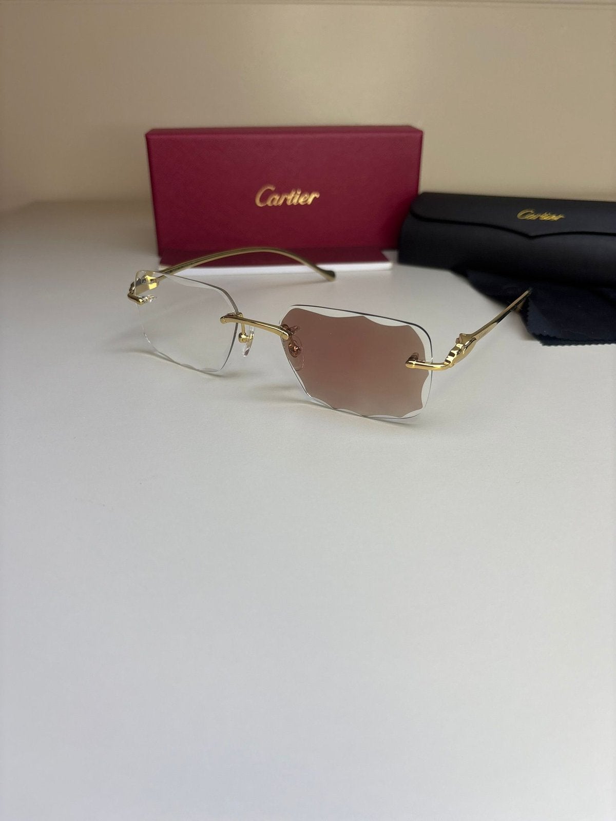 Cartier - Panthere (Photochrome/Bruin/Goud) + Toebehoren, Ophalen of Verzenden, Zo goed als nieuw, Overige merken