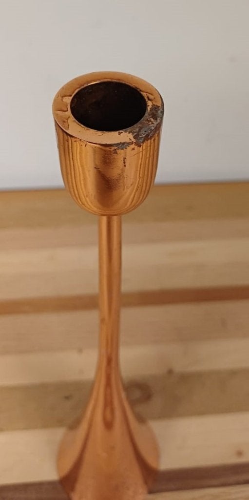 Pols Potten - koperen kandelaar, Gebruikt, Overige merken, 35 cm, Ophalen of Verzenden