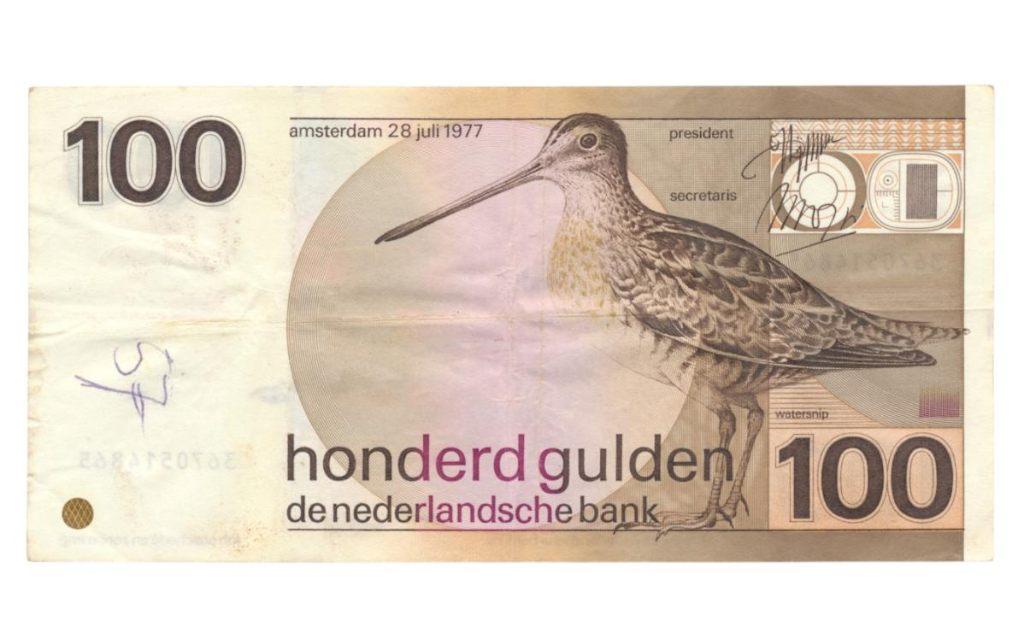 Nederland 100 Gulden 1977 Snip (beschreven), Postzegels en Munten, Bankbiljetten | Nederland, Ophalen of Verzenden, 100 gulden