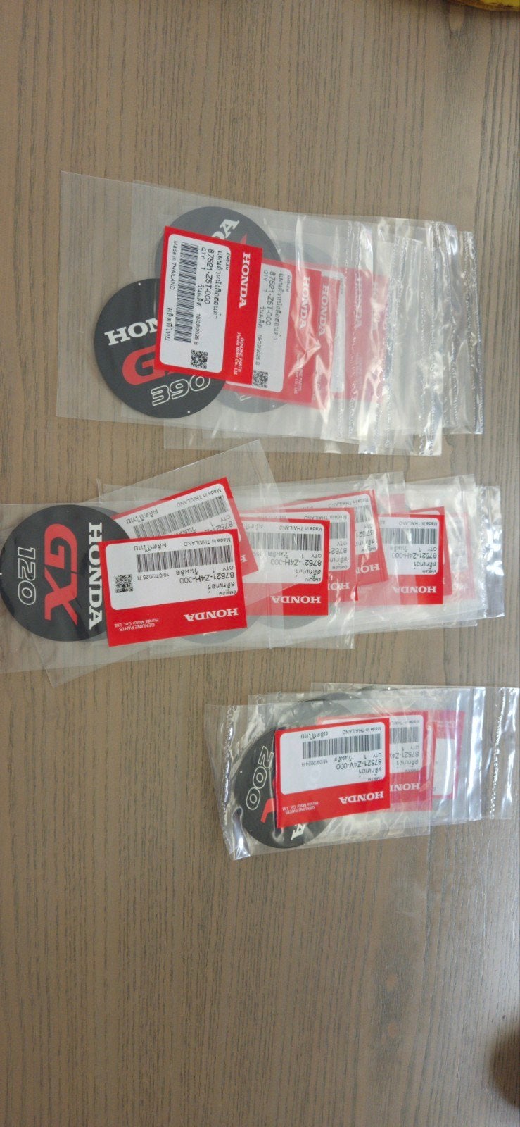 Originele Honda GX390, GX200 en GX120 stickers, Ophalen of Verzenden, Nieuw, Benzinemotor, 1800 rpm of meer
