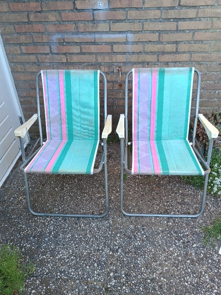 Vintage klapstoelen 2st, Ophalen, Gebruikt, Inklapbaar