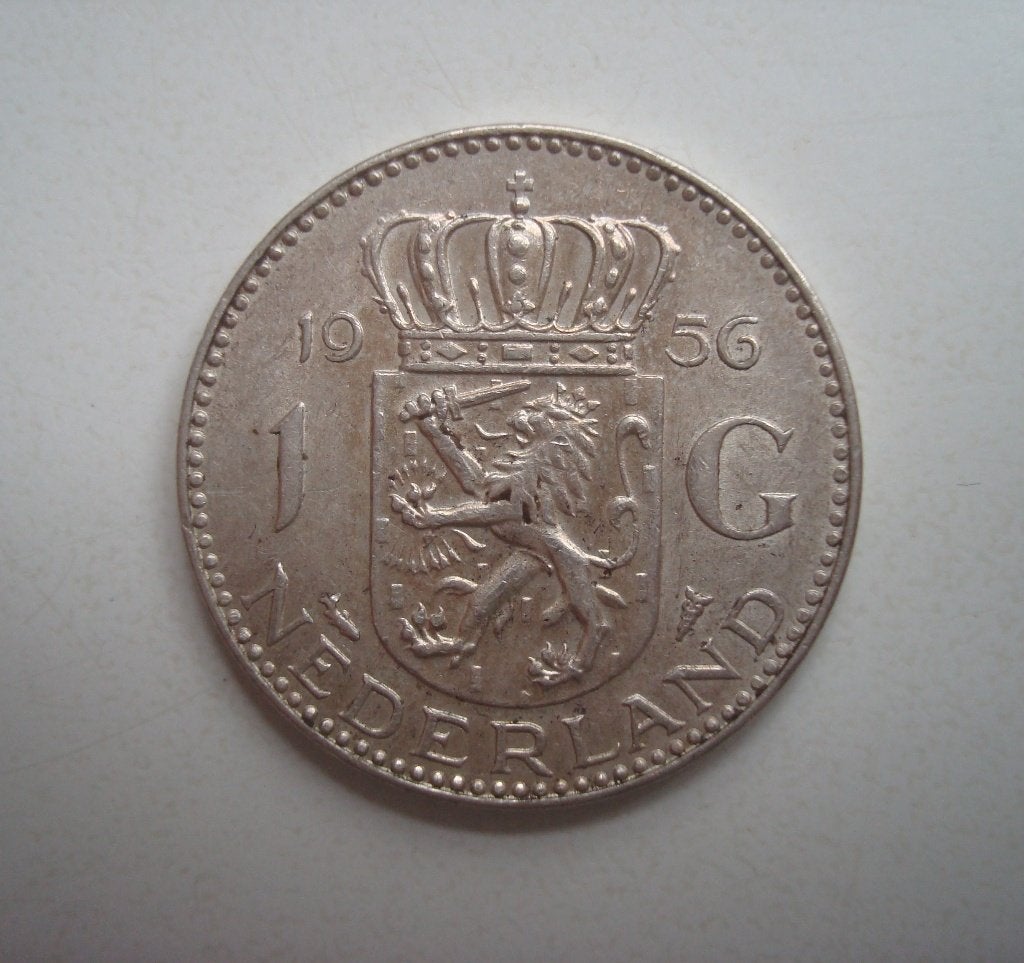 1 Gulden 1956, Postzegels en Munten, Munten | Nederland, Ophalen, Koningin Juliana, 1 gulden, Zilver