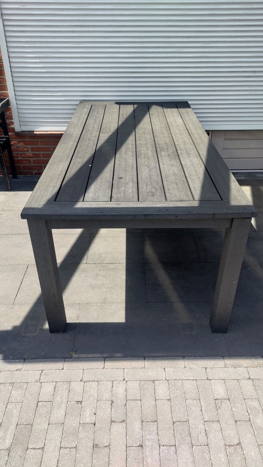Grote kunststof tuintafel 220x100cm - Gebruikt, Tuin en Terras, Tuintafels, Ophalen, Gebruikt, Rechthoekig, Kunststof