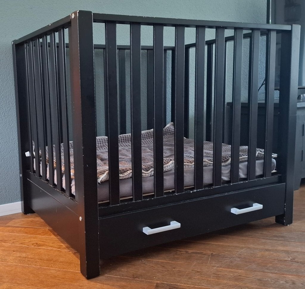 Kinderbox met lade inclusief matras en boxkleed, Ophalen, Gebruikt, Rechthoekig, In hoogte verstelbaar