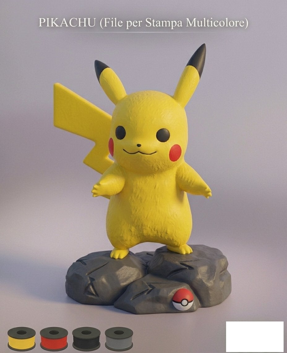 Pikachu 3D-geprint beeldje - Multicolor, Verzenden, Nieuw