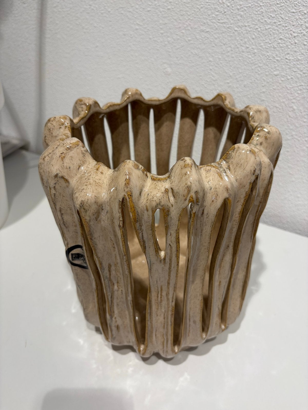 By Boo Beige Windlicht  - nieuw, Beige, Nieuw, Ophalen of Verzenden, Geschikt voor droogbloemen