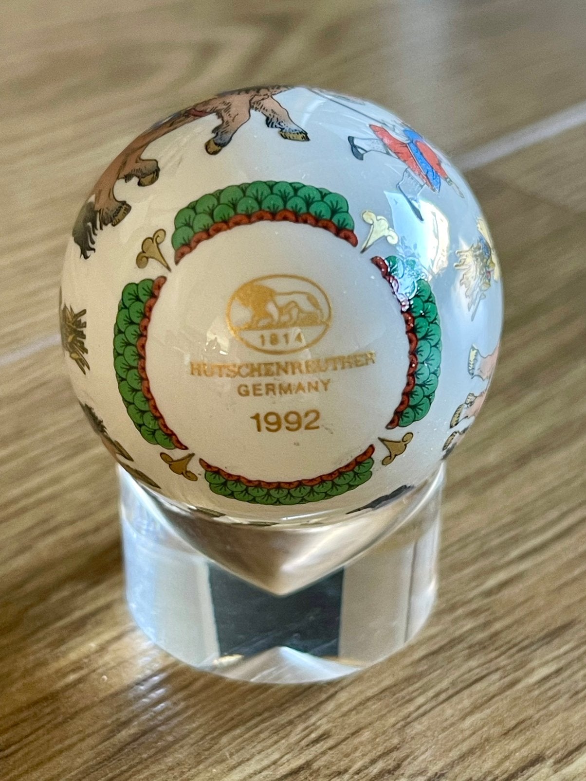 Hutschenreuter jaarei 1992, Verzamelen, Verzenden, Gebruikt, Porselein, Kop en/of schotel
