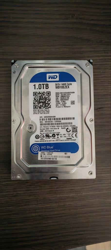 Westen digital 1TB hdd., Intern, Gebruikt, HDD, 1TB